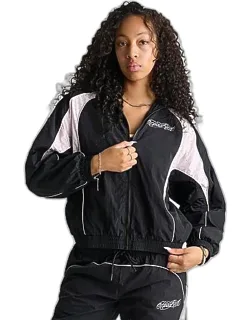 Korbut Rhinestone Woven Full-zip Jacket