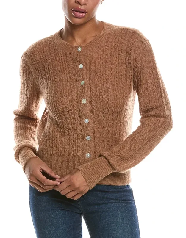 Pointelle Stitch Alpaca-blend Cardigan