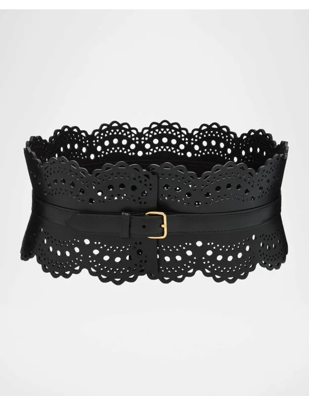 Vienne Lasercut Leather Corset Belt