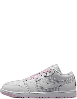 Jordan Air Retro 1 Low Se Casual Shoes In Summit/silver With Durable Leather Upper And Lightweight Cushioning
