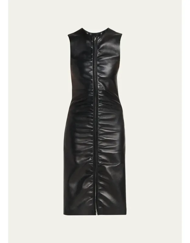 Lamb Leather Midi Dress