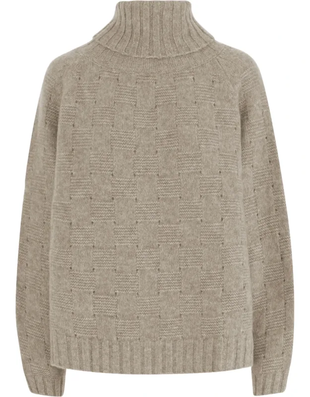 Turtleneck Sweater With Geometric Pattern