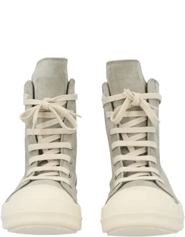 High-top Zipper Detail Leather Sneakers