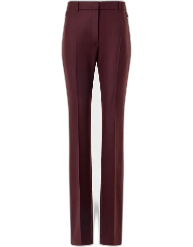 Wool Stretch Flannel Bootcut Trousers