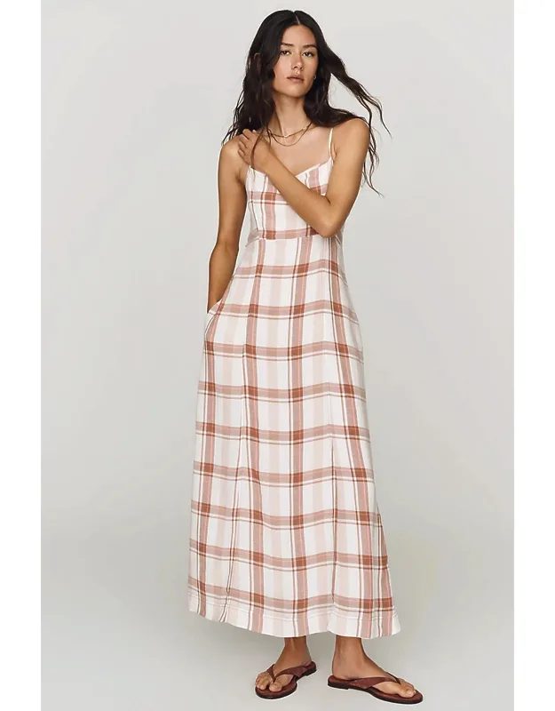 Linen Blend Midi Dress