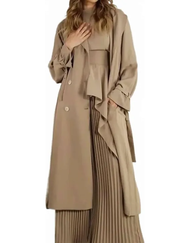 Back Pleated Trench Coat