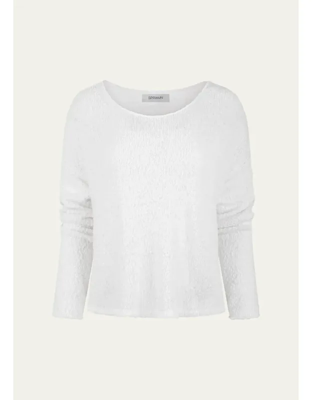 Boucle Off-shoulder Sweater