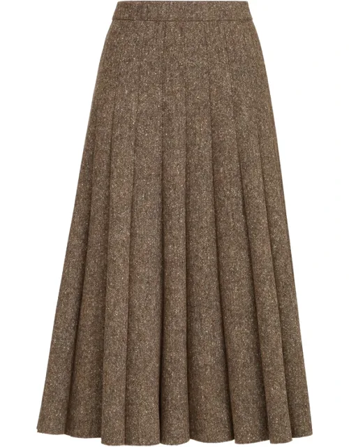 Virgin Wool Donegal Pleated Skirt