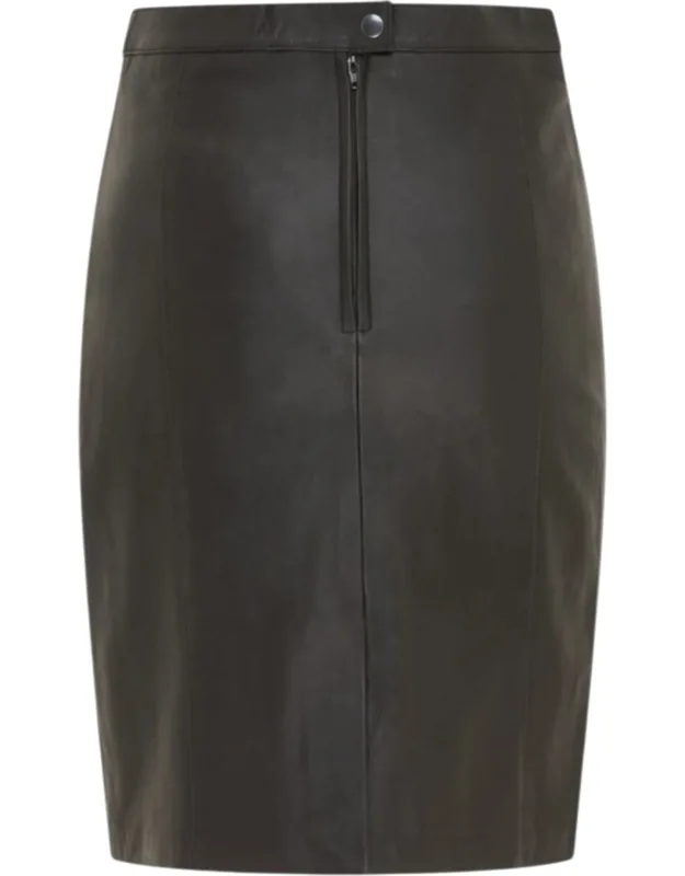 Leather Biker Midi Skirt