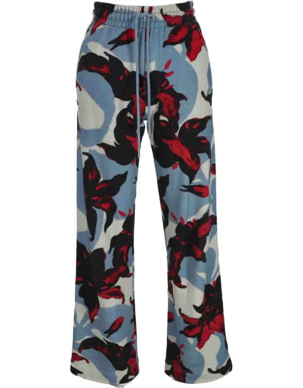 Wide-leg Pants In Floral Cotton