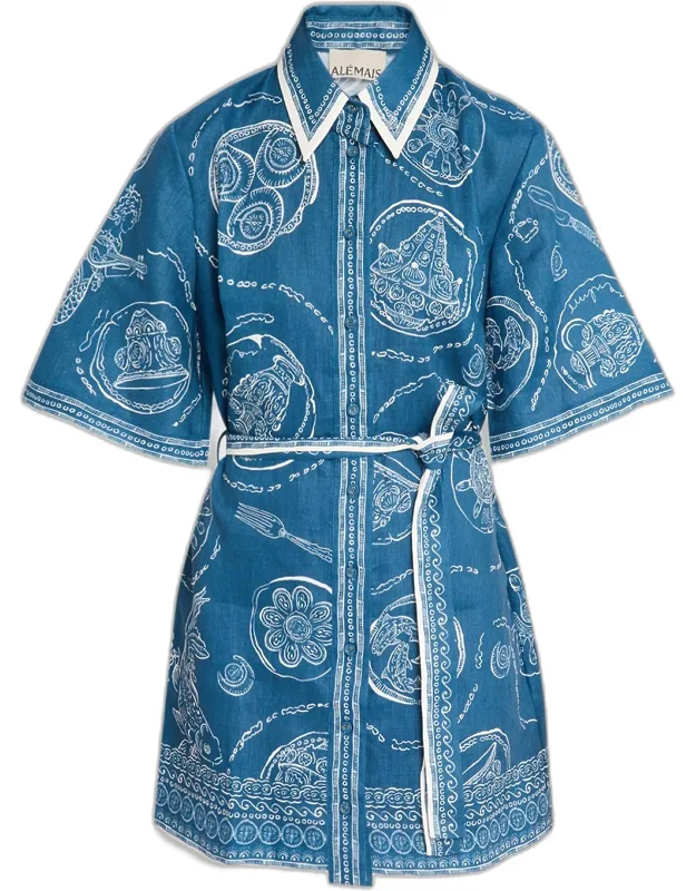 Belted Mini Shirtdress