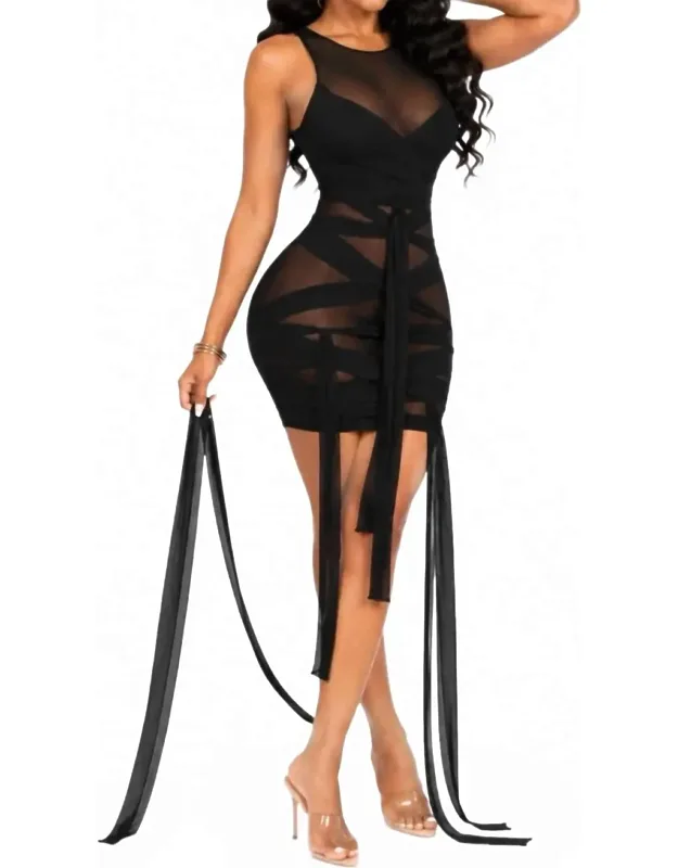 Make A Wish - Sleeveless Sheer Self Tie Cover Up Dress