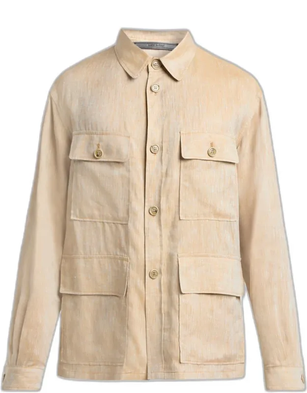 Linen Relaxed-fit Field Jacket