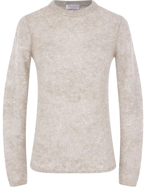 Sequin-embellished Knitted Sweater