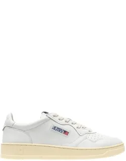 Medalist Low Leather Sneakers With Debossed Logo And Perforated Toe
