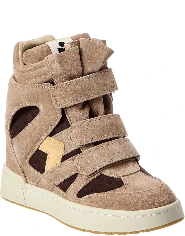 Suede Wedge Sneakers