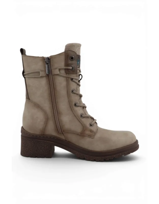 Lace-up Heeled Winter Combat Boots