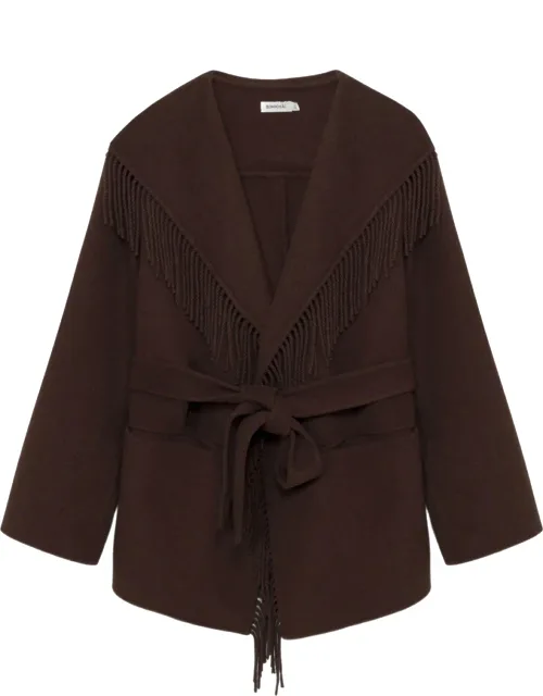 Fringe-trimmed Coat