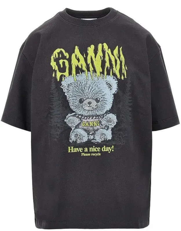 Forest Teddy Print Relaxed Fit T-shirt