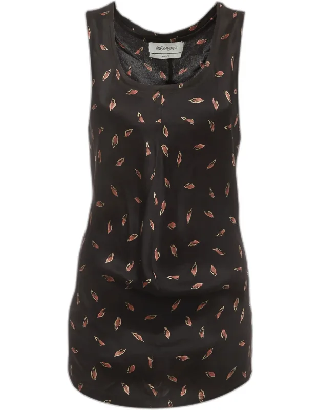 Printed Satin Sleeveless Top