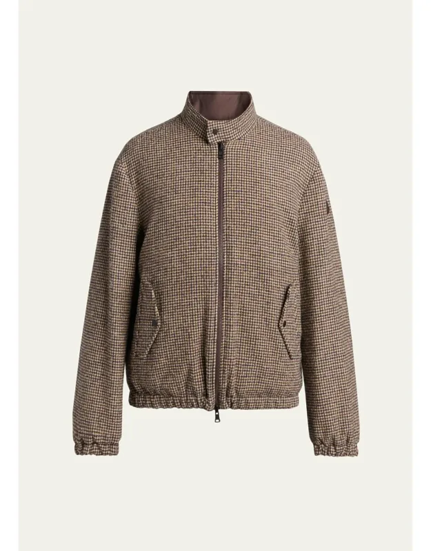 Pied De Poule Short Down Jacket