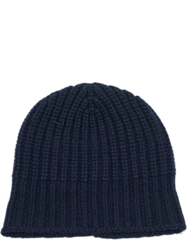 Ribbed Knit Cashmere Beanie