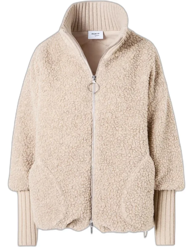 Bouclé Fleece Relaxed-fit Coat