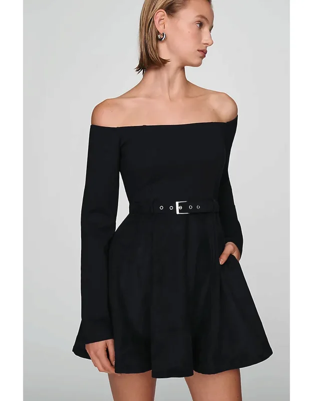 Faux-suede Belted Mini Dress