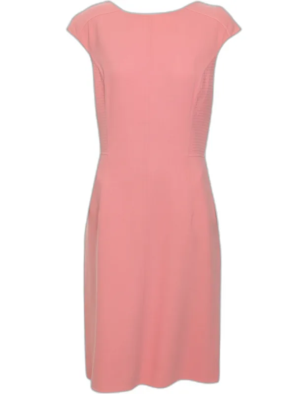 Wool Blend Ruffled Neck Sleeveless Shift Dress
