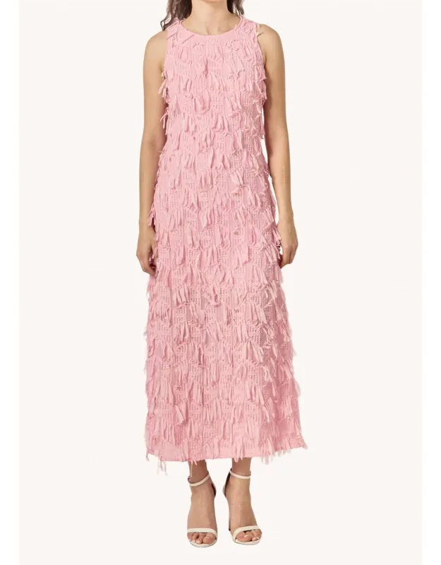 Textured Sleeveless Maxi Dress