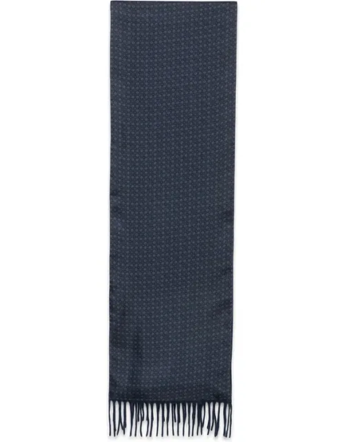 Geometric-print Fringed Scarf