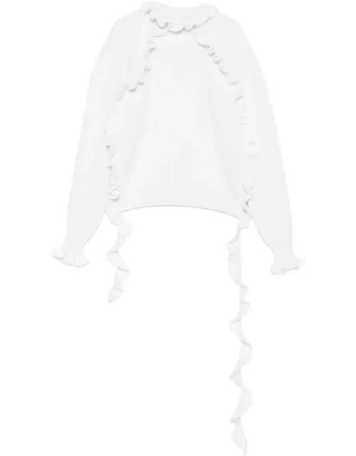 Ruffled Ribbed-knit Sweater