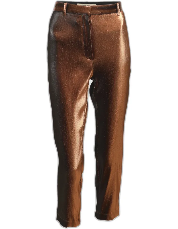 Bronze Stretch Lurex Trousers