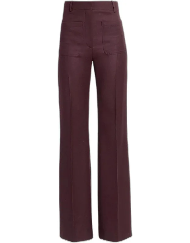 Alina Front-pocket Straight-leg Trousers