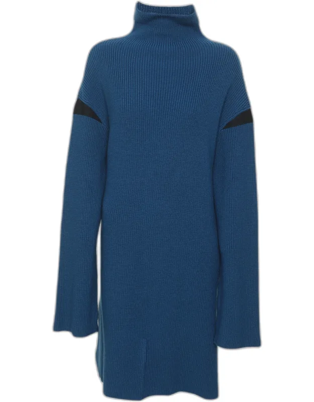 Ribbed Knit Mock Neck Tunic Sweater