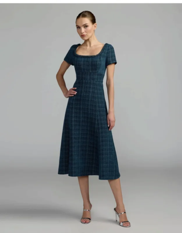 Embellished Boucle Midi Dress