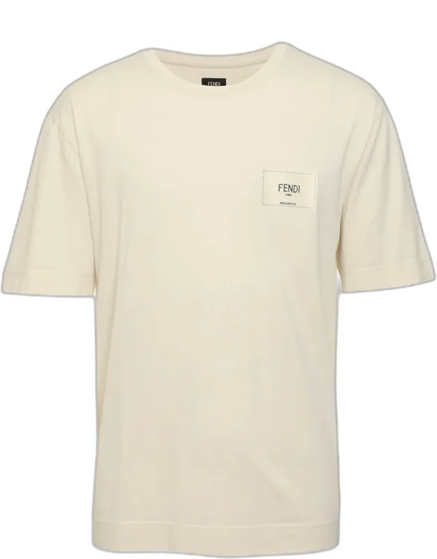 Cotton Logo Patch Crewneck T-shirt