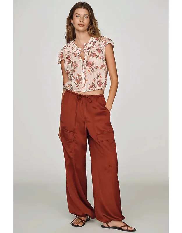 Satin Cargo Pants