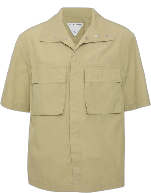 Light Green Cotton Blend Utility Shirt