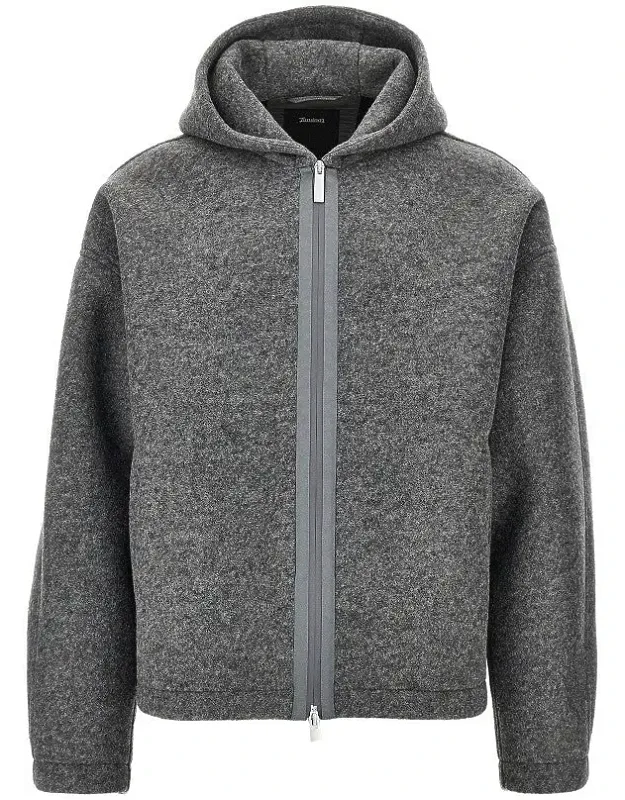 Wool-blend Cloth Blouson Jacket