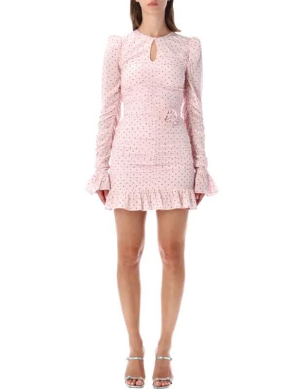 Ruched Ruffled Hem Dress