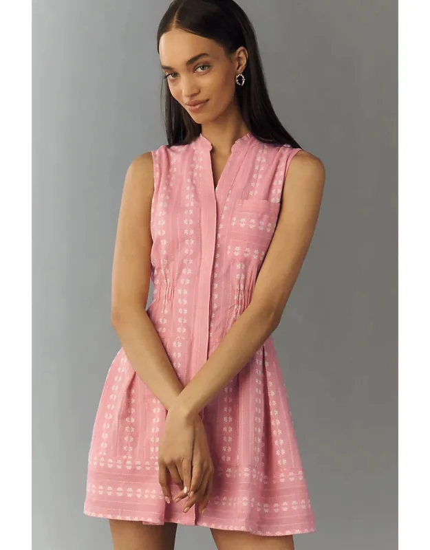 Sleeveless V-neck Shirtdress