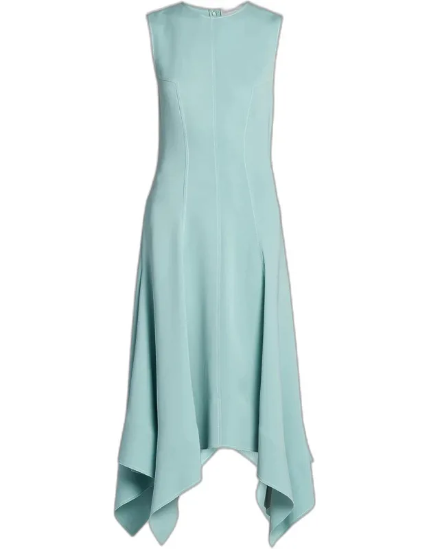 Sleeveless Paneled Handkerchief Midi Dress