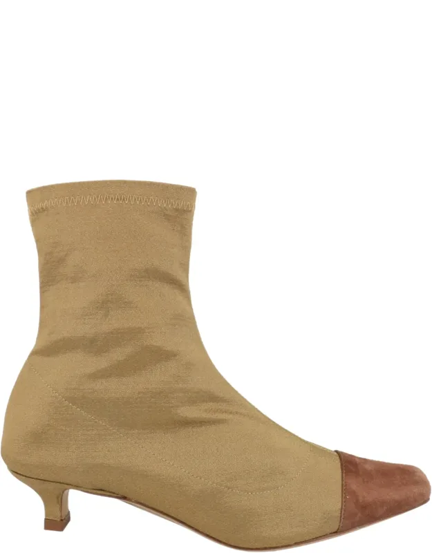 Suede-trimmed Stretch Sock Boots