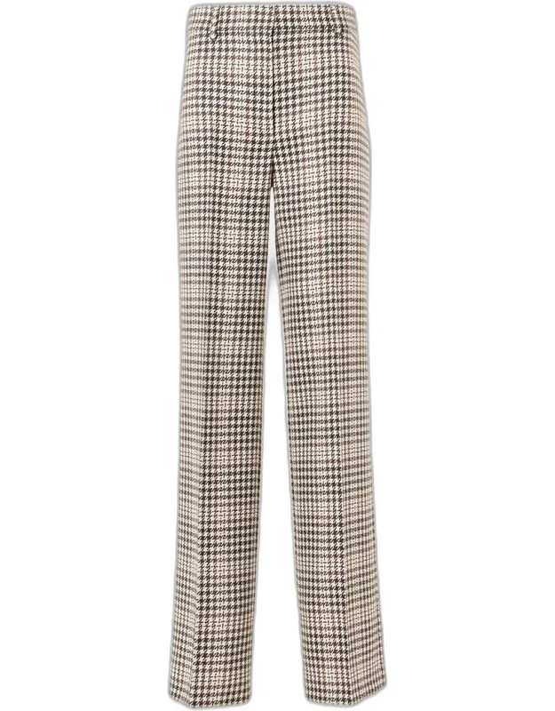 Plaid Wool-blend Tweed Pants