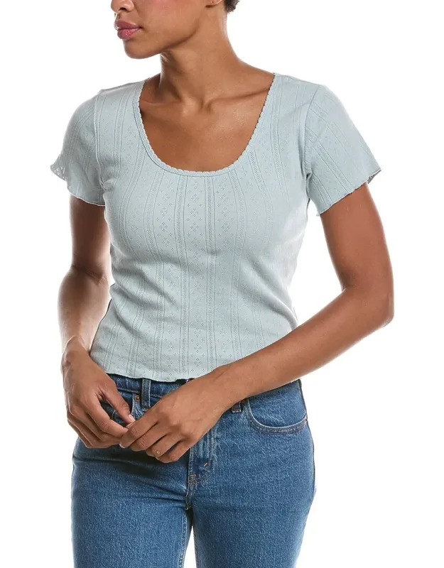Helena Pointelle Crop T-shirt