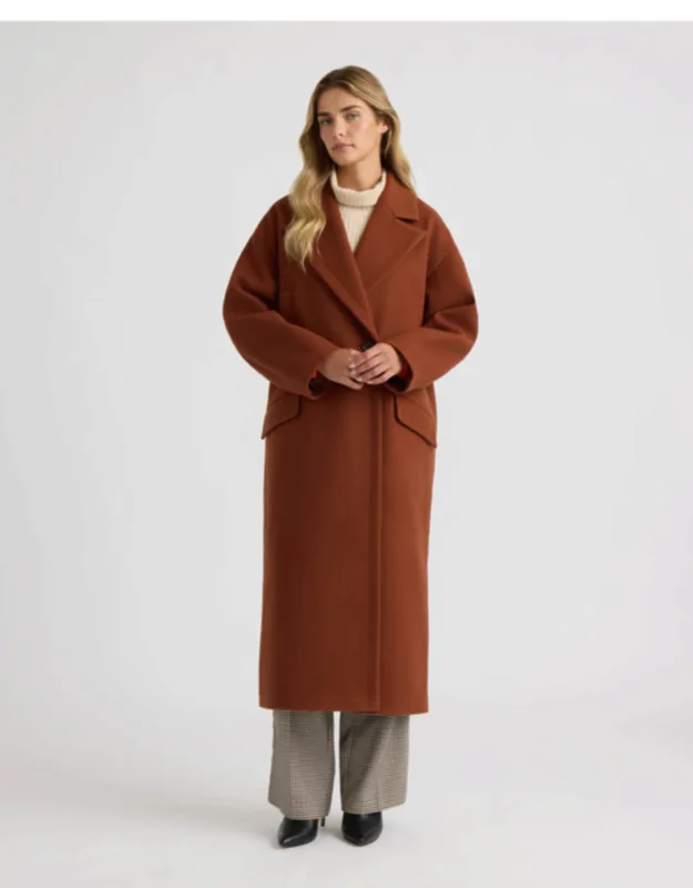 Cocoon Coat With Notch Collar