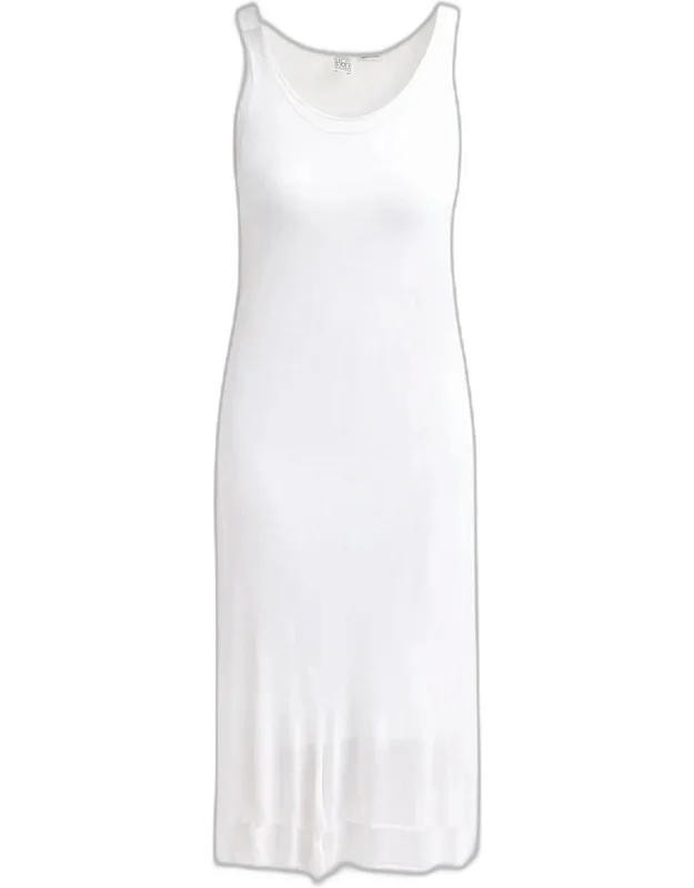 Fluted Hem Sleeveless Midi Dress