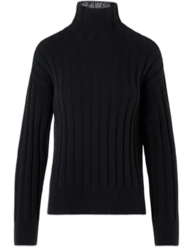 Wide Rib Turtleneck Sweater