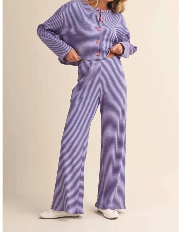 Striped Sweater And Pants Set